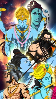 the avatars of hindu deities are depicted in this poster