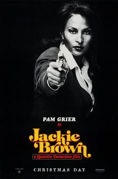 a movie poster for the film jackie brown and christmas day starring pam grier