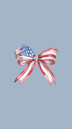 an american flag bow on a blue background