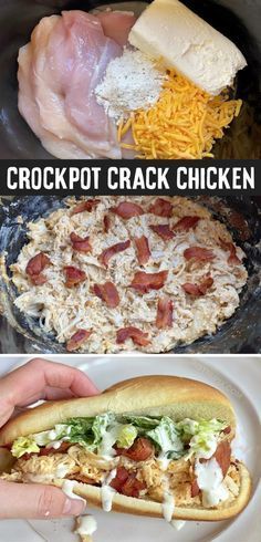 Shredded Chicken Sandwiches, Slow Cooker Shredded Chicken, Chicken Crockpot Recipes Easy, Hoagie Rolls, Chicken Sandwiches, Crockpot Dishes, Ranch Seasoning, Crockpot Recipes Slow Cooker