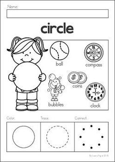 a worksheet with the words circle and pictures to be used in this activity