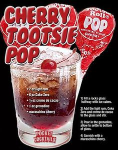 a poster advertising cherry tootsie pop