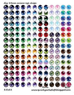 an assortment of different colored buttons on a white background