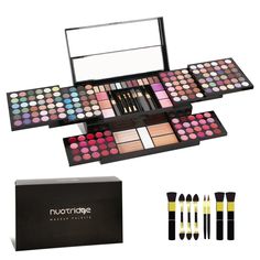 PRICES MAY VARY. 【Easily Portable Compact Kit】Size:6.2” * 8.7” *2.7”, Retractable compartments,nuotridge full face makeup collection set contains 132 Eyeshadows ,1 Highlighter ,40 Lip Gloss ,3 Applicators ,6 Blushes ,2Lip brushes ,4 Bronzers ,3Blush brushes and a big mirror.Perfect for travel and on-the-go use. 【Makeup Kit For Woman Full Kit 】Perfect makeup gift set for woman beginners and teen girls. It is suitable for any occasion, such as party makeup/ casual makeup/ wedding makeup etc. This Iridescent Eyeshadow, All In One Makeup, Makeup Gift Set, Christmas Presents For Girls, Professional Makeup Kit, Casual Makeup, Makeup Gift Sets, Gift Sets For Women, Full Face Makeup