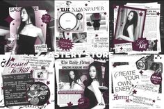 an image of a woman in black and white magazine pages with photoshopped on them