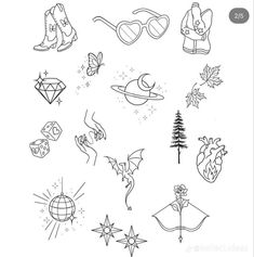 an image of tattoos drawn in black and white