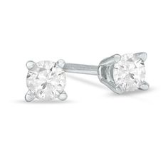 Your look isn't complete without these classic diamond solitaire stud earrings. Created in 14K white gold, each earring showcases a sparkling diamond solitaire. Radiant with 1/5 ct. t.w. of diamonds and a brilliant buffed luster, these post earrings secure comfortably with friction backs. 2nd Piercing, Zales Jewelry, Wedding Rings Princess Cut, Diamond Ring Princess Cut, Wedding Rings Round, Mens Gold Jewelry, Fine Diamond Jewelry, Aquamarine Earrings, Solitaire Studs