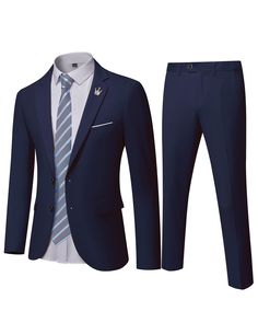 PRICES MAY VARY. YND – Your New Day: Introduce our latest suit ensemble - a two-button suit jacket paired with a pair of pants, creating a sleek 2-piece slim fit suit. What's more? It includes a bonus silk tie that perfectly matches the suit. Available in sizes XS to 3XL and a choice of 20 colors. Pockets inside and out feature genuine design and shiny chrome buttons. We perfectly blend style, comfort, and affordability. Explore why our suits are highly sought-after – delve into our latest colle Wedding Dress Blazer, Wedding Blazers, Party Wedding Dress, Dress Blazer, Lapel Jacket, Slim Fit Suit, Tie Set, Slim Fit Pants, Linen Blazer