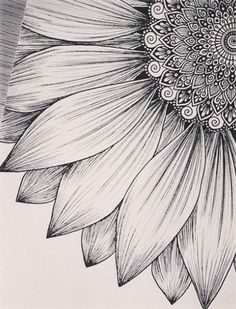 Mandarin Painting, Sunflower Sketches, Sunflower Coloring Pages, Chest Tattoo Ideas, Line Tattoo Ideas, Chest Hair, Flower Pattern Drawing