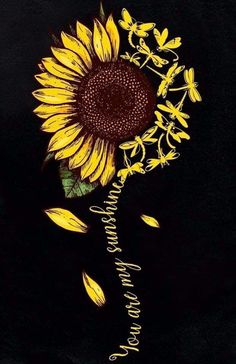 a drawing of a sunflower with the words happiness written on it's side