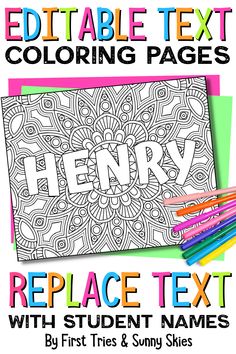 an adult coloring book with the title, printable text and colored pencils on it