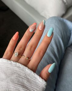 Peach Nails, Pastel Nails, Chic Nails