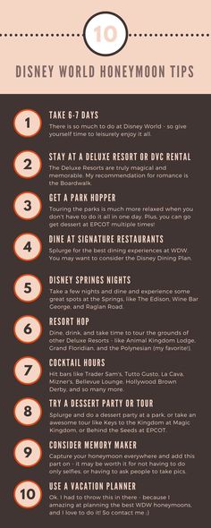 the top ten things to do in disneyland world info sheet for disney world vacation tips