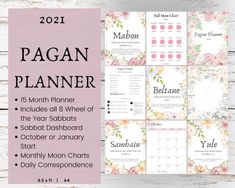 a pink and white floral planner with the words, month planner