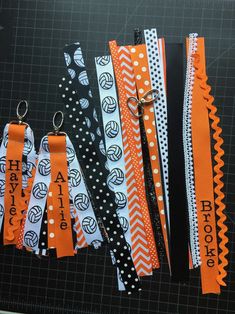 Volleyball Spirit Bags, Cheer Zipper Pull Diy, Volleyball Painting, Beadable Keychains, Cheer Ribbon