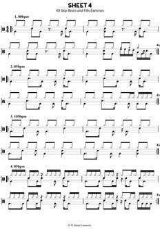 sheet music for guitar with the words sheet 4 written in black and white on it