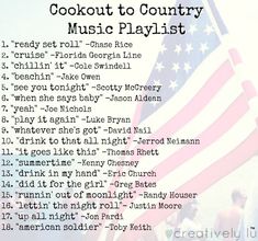 an american flag with the words cookout to country music playlist written below it