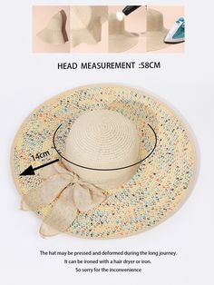 Introducing our Chic Bow Decor Straw Hat: providing stylish sun protection for any occasion. Made with high-quality straw material, this hat offers UPF 30 sun protection. The chic bow decor adds a touch of elegance, making it a versatile accessory for any outfit. Stay fashionable while staying safe in the sun. Color : Beige Material : Paper Size Crown one-size 58 Adjustable Summer Straw Hat For Party, Adjustable Summer Sun Hat For Party, Adjustable Sun Hat For Summer Party, Adjustable Straw Hat For Summer Party, Summer Party Straw Sun Hat, Summer Party Straw Hat, Summer Party Bucket Straw Hat, Chic Sun Hat With Bow For Summer, Chic Bow Sun Hat For Summer