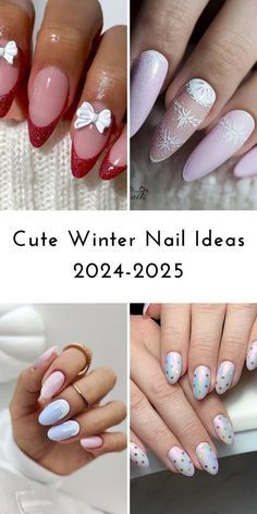 Short Gel Manicure, Cute Winter Nail Ideas, Soft Pink Photo, Daisy Acrylic Nails, Festive Nail Designs, Glitter French Tips, Winter Nail Ideas, Almond Nails Designs