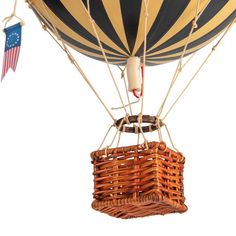 Authentic Models Hot Air Balloon Mobile Medium Black | NINI and LOLI Balloons Hot Air Basket, Balloon Basket, Hot Air Balloon Design, Balloon Mobile, Balloon Modelling, Rainbow Toy, Authentic Models, Large Balloons, Unique Kids