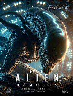 an alien movie poster with the words,'alien romulius'on it