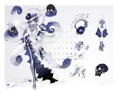 an image of a blue and white fashion illustration