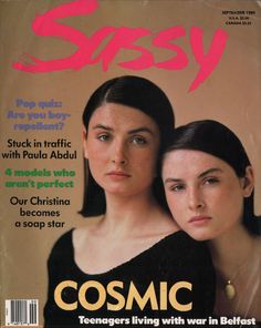 a magazine with two women on the cover