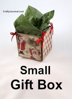 small gift box with wrapping paper wrapped around it and the words, small gift box