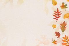 watercolor fall leaves on white paper background