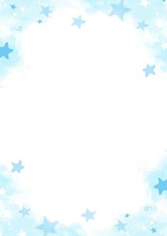 a blue and white background with stars in the sky on it's sides, as well as an empty space for text