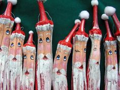 santa clause toothbrushes are lined up on display