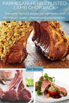 the cover of parmesan - herb crusted lamb chop rack