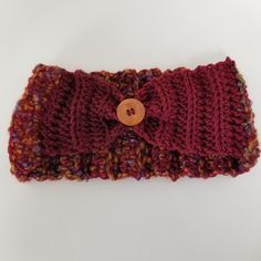 READY TO SHIP Burgundy Red Multi Wood Button  Adult Size Ear warmer Messy Bun Dreadlock Dread Hat with Purple Heather Acrylic Vegan Yarn Machine Wash Dry NOTE: Made with stretchy acrylic yarn and will fit 20" -  24" head  circumference. See photos for sizing. Measure before purchasing.   CONTENT: Acrylic Vegan yarn. SHIP: Fast and Free shipping on ready to ship made items. Special orders will be communicated. WOULD YOU LIKE OTHER SIZES &/OR  COLORS: Please contact me if you would like this in another color or size.  I would be happy to make it for you.  Just purchase this one and put in the note of the order what size/color you would like. We take your safety seriously and practice sanitary packaging and processes. Adjustable Red Headband For Winter, Handmade Adjustable Red Headband, Adjustable Red Winter Headband, Red Adjustable Headband For Winter, Messy Bun Ponytail, Bun Ponytail, Purple Heather, Ponytail Hat, Ear Warmer