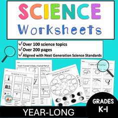 science worksheets for year - long 1