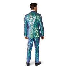 Some will say we make crazy suits, others might say we make funny suits. We, however, like to say we make different suits. These fashionable shiny suits are no different and will always put the spotlight on you, and you alone. If you want to be wrapped in Gold, Silver, discoballs, you've come to the right place with the OppoSuits special suits. Your sense of style and drip will make you look awesome. Shine on! Peacock Blue Suit Men, Mardi Gras Men Outfit, Luxury Glamorous Sequined Suits, Luxury Men's Sequined Suits, Men’s Mardi Gras Outfit, Crazy Suits, Party Suits, Slim Fit Suits, Fish Scale