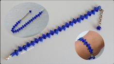 the bracelet is made up of blue beads