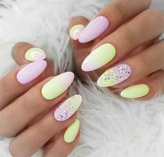 #Nail trends 2019 #Nail Inspiration Christmas Summer, Unghie Sfumate, Pastel Nails Designs, Glitter Manicure, Elegant Nail, Airbrush Nails, Cute Nail, Ombre Nail Designs, Designs Nail