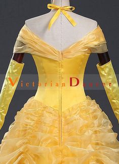 High Quality Adult Yellow Belle Cosplay Dresses Women Moive Beauty and the Beast Cosplay Princess Costume     Condition: Brand New   Color: amp;nbsp; Yellow   Material: Organza And Thick Satin   Sleeve Length:Sleeveless   Dresses Length:Floor-Length   Neckline: Off the Shoulder   Includes: Dress + Gloves + Headwear     Notice: If your size is way off the standard size chart, Please choose custom-made .      amp;nbsp; Disney Cosplay Costumes, Cosplay Dresses, Gothic Victorian Dresses, Belle Cosplay, Disney Dress Up, Super Hero Outfits, Disney Princess Dresses, Princess Costume, Costumes For Sale