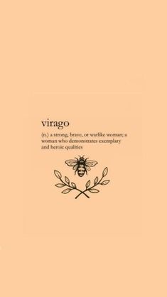 a book cover with an image of a bee and the words virgo on it