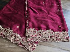 Soft Georgette Cutwork Duppata/Voni Suitable for Dresses and Lehengas Color - Maroon Purple Lace Work Dupatta For Wedding, Traditional Purple Dupatta With Lace Work, Cut Work, Festival, Dresses, Color