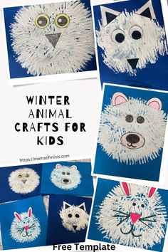 paper plate animal crafts for kids with text overlay that reads winter animal crafts for kids