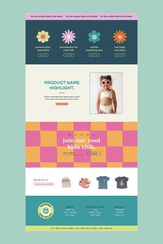 the website design for children's clothing store, which is designed to look like it has