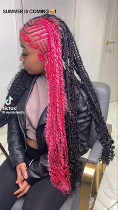 Twisted Hair, Braided Hairstyles For Black Women Cornrows, Birthday Hairstyles, Goddess Braids Hairstyles, Cute Braided Hairstyles, Box Braids Hairstyles For Black Women, Dyed Hair Inspiration, Cute Box Braids Hairstyles, Hairstyles For Teens