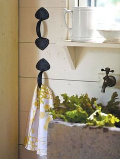 there is a potted plant next to a window sill with rocks on it