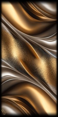 an abstract gold and silver background with wavy lines on the bottom right hand corner,