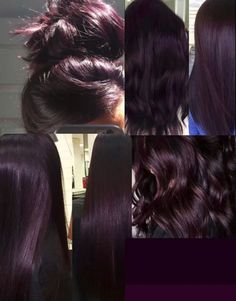 Ion 4vv Plum Hair Color, Virgo Hair Color, Unique Dyed Hair Short, Purple Dye On Brown Hair, Hair Dye Burgundy, Deep Plum Hair Color, Trending Hair Dye, Eggplant Hair Color, Dye Purple Hair