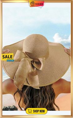 Khaki Ribbon Bow Decor Wide Brim Straw Hat Khaki Summer Hat For Spring, Khaki Beach Hats For Spring, Summer Wide Brim Khaki Hat, Khaki Wide Brim Sun Hat For Spring, Khaki Sun Hat For Beach Summer, Khaki Hat For Spring Vacation, Khaki Sun Hat For Beach And Summer, Khaki Sun Hat For Beach In Spring, Khaki Sun Hat For Beach In Summer