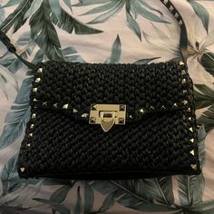 Brand New Never Worn, Beautiful Valentino Straw And Leather Rockstud Bag! Very Rare Guaranteed Authentic ! Comes With All Tags Attached And Dust Bags/ Extra Studs! Don’t Miss Out On This Beauty! Chic Studded Crossbody Shoulder Bag, Luxury Rectangular Bags With Studs, Studded Rectangular Bag For Everyday Use, Studded Crossbody Bags For Everyday Use, Everyday Crossbody Bags With Studs, Rectangular Everyday Bags With Studs, Luxury Studded Bags For Party, Luxury Studs Bags For Everyday, Rectangular Studs Bag For Everyday Use