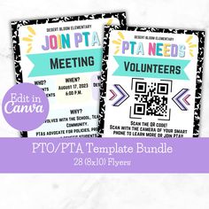 two printable volunteer cards with the text volunteer