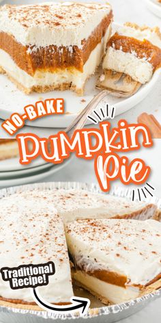 there are several desserts on the table and one is pumpkin pie, but no - bake